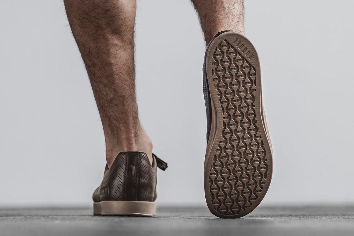 Nobull Leather Men's Trainers Brown | Australia (SE2814)